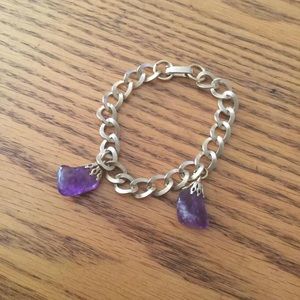 Amethyst charm bracelet